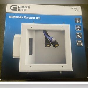 Commercial Electric TV Multimedia Recessed Box Audio CATV HDMI 5053-WH-VN NEW